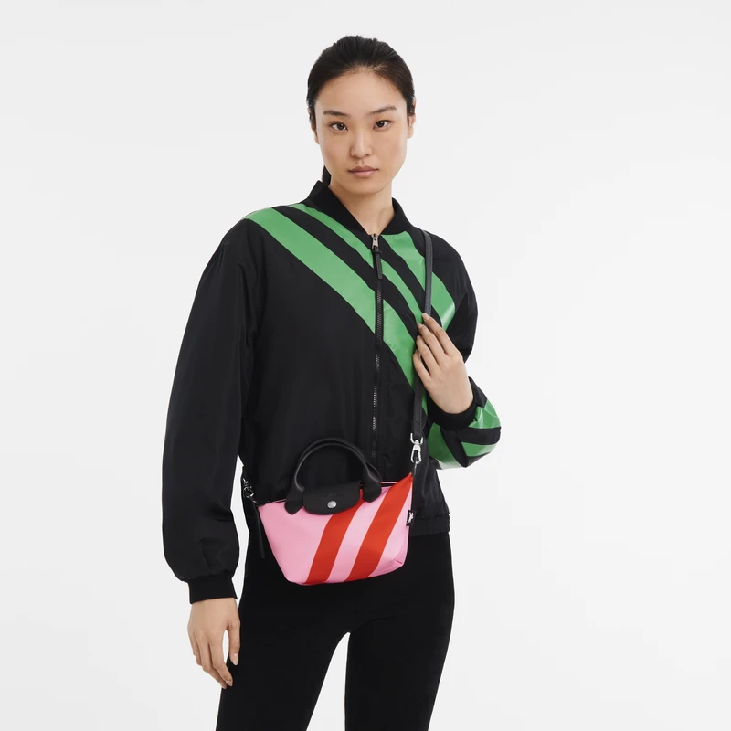 Longchamp Le Pliage Collection XS Handbag Pink/Orange - Canvas 4 Longchamp Le Pliage Collection XS Handbag Pink/Orange - Canvas - Image 2