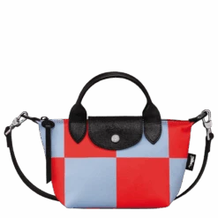 Longchamp Le Pliage Collection XS Handbag Sky Blue/Red - Canvas