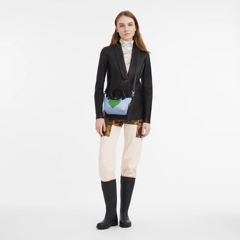 Longchamp Le Pliage Collection XS Handbag Sky Blue/Lawn - Canvas 4 Longchamp Le Pliage Collection XS Handbag Sky Blue/Lawn - Canvas - Image 2