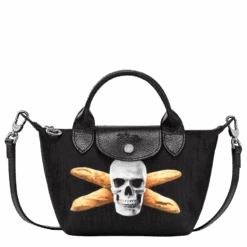 Longchamp X ToiletPaper XS Handbag Black - Canvas