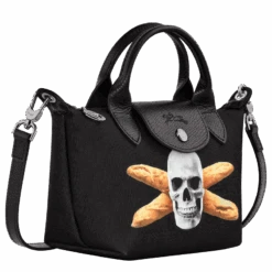 Longchamp X ToiletPaper XS Handbag Black - Canvas -Longchamp L1500TPA001 2