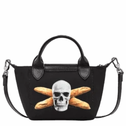 Longchamp X ToiletPaper XS Handbag Black - Canvas -Longchamp L1500TPA001 3