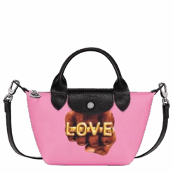 Longchamp X ToiletPaper XS Handbag Pink - Canvas