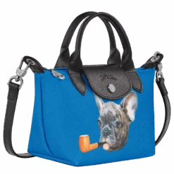 Longchamp X ToiletPaper XS Handbag Blue - Canvas -Longchamp L1500TPE127 2