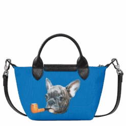 Longchamp X ToiletPaper XS Handbag Blue - Canvas -Longchamp L1500TPE127 3