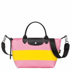 Longchamp Le Pliage Collection S Handbag Pink/Yellow - Canvas