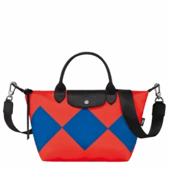Longchamp Le Pliage Collection S Handbag Red/Cobalt - Canvas