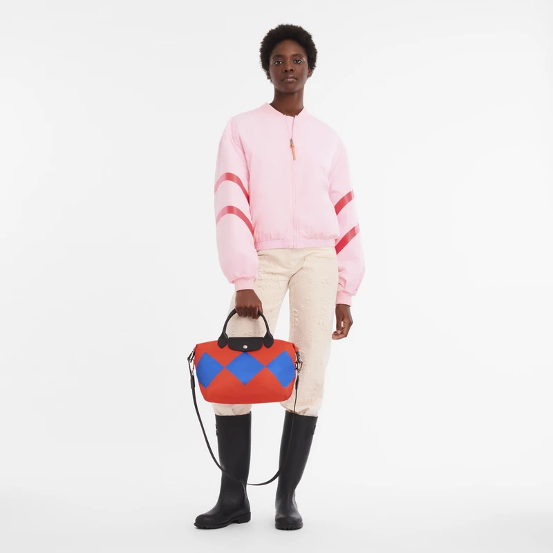 Longchamp Le Pliage Collection S Handbag Red/Cobalt - Canvas 4 Longchamp Le Pliage Collection S Handbag Red/Cobalt - Canvas - Image 2