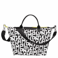 Longchamp Le Pliage LGP L Handbag Black/White - Canvas -Longchamp L1515412067 3