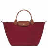 Longchamp Le Pliage Original M Handbag Red - Recycled Canvas