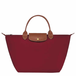 Longchamp Le Pliage Original M Handbag Red - Recycled Canvas