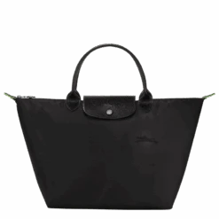Longchamp Le Pliage Green M Handbag Black - Recycled Canvas