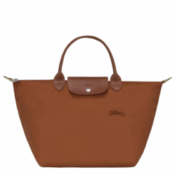 Longchamp Le Pliage Green M Handbag Cognac - Recycled Canvas