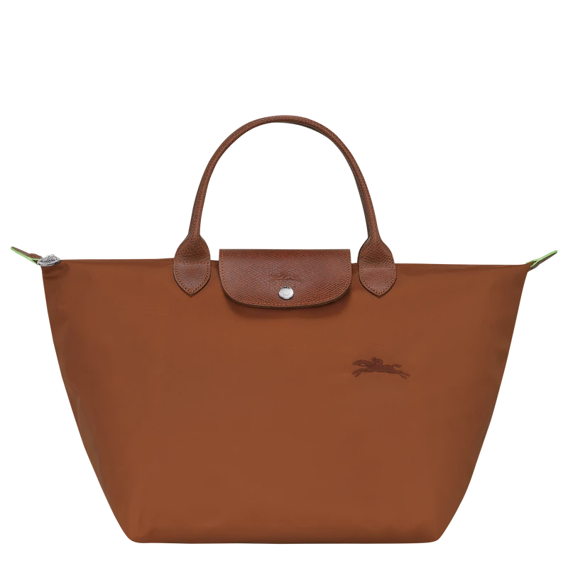 Longchamp Le Pliage Green M Handbag Cognac - Recycled Canvas 3 Longchamp Le Pliage Green M Handbag Cognac - Recycled Canvas