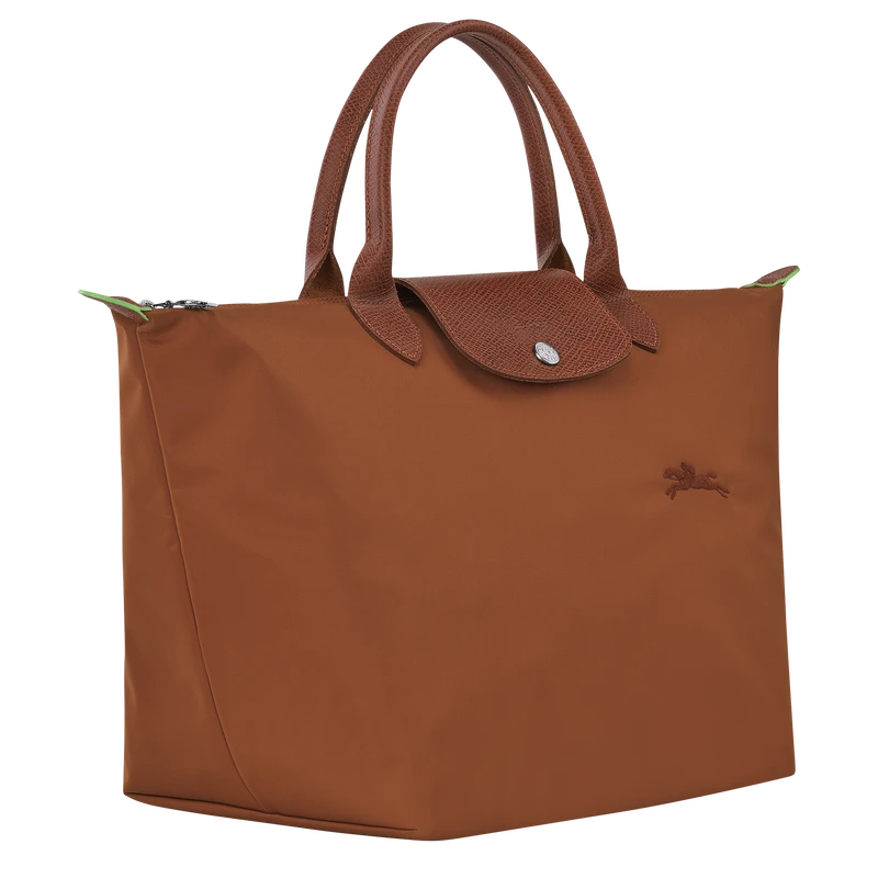 Longchamp Le Pliage Green M Handbag Cognac - Recycled Canvas 5 Longchamp Le Pliage Green M Handbag Cognac - Recycled Canvas - Image 3