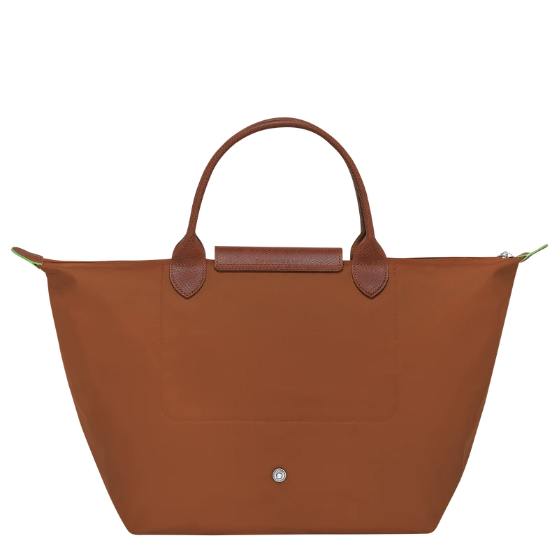 Longchamp Le Pliage Green M Handbag Cognac - Recycled Canvas 6 Longchamp Le Pliage Green M Handbag Cognac - Recycled Canvas - Image 4