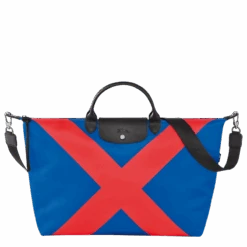 Longchamp Le Pliage Collection S Travel Bag Cobalt/Red - Canvas