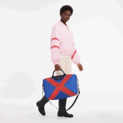 Longchamp Le Pliage Collection S Travel Bag Cobalt/Red - Canvas -Longchamp L1624HDCB34 1