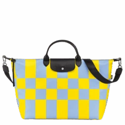 Longchamp Le Pliage Collection S Travel Bag Sky Blue/Yellow - Canvas