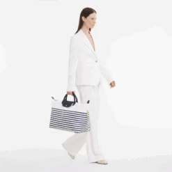 Longchamp Le Pliage Collection S Travel Bag Navy/White - Canvas -Longchamp L1624HDF165 1