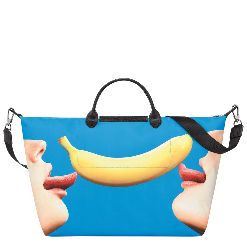 Longchamp X ToiletPaper S Travel Bag Blue - Canvas 6 Longchamp X ToiletPaper S Travel Bag Blue - Canvas - Image 4