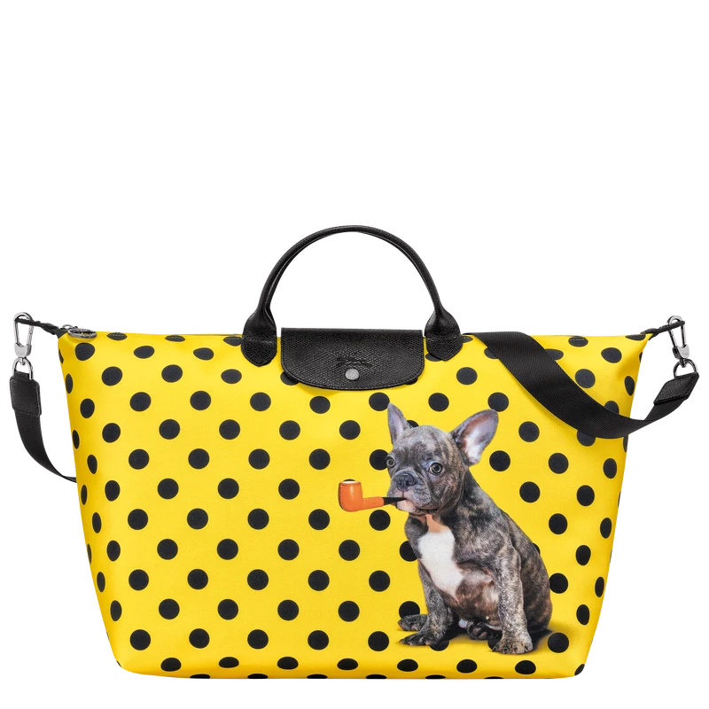 Longchamp X ToiletPaper S Travel Bag Yellow - Canvas 3 Longchamp X ToiletPaper S Travel Bag Yellow - Canvas