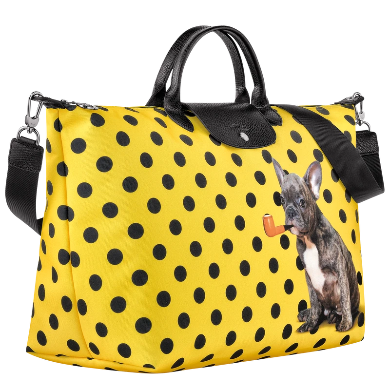 Longchamp X ToiletPaper S Travel Bag Yellow - Canvas 5 Longchamp X ToiletPaper S Travel Bag Yellow - Canvas - Image 3