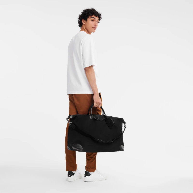 Longchamp Boxford M Travel Bag Black - Canvas 4 Longchamp Boxford M Travel Bag Black - Canvas - Image 2