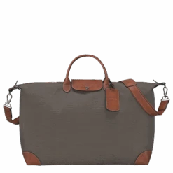 Longchamp Boxford M Travel Bag Brown - Canvas