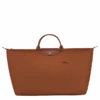 Longchamp Le Pliage Green M Travel Bag Cognac - Recycled Canvas