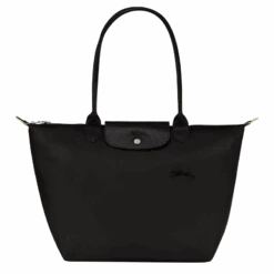 Longchamp Le Pliage Green L Tote Bag Black - Recycled Canvas