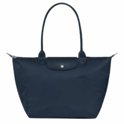 Longchamp Le Pliage Green L Tote Bag Navy - Recycled Canvas