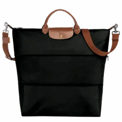 Longchamp Le Pliage Original Travel Bag Expandable Black - Recycled Canvas
