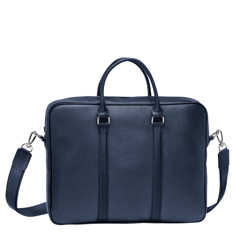 Longchamp Le Foulonné S Briefcase Navy - Leather 3 Longchamp Le Foulonné S Briefcase Navy - Leather