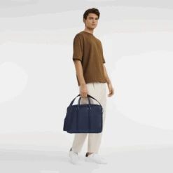 Longchamp Le Foulonné S Briefcase Navy - Leather 8 Longchamp Le Foulonné S Briefcase Navy - Leather -Longchamp L2122021556 1