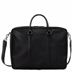 Longchamp Le Foulonné L Briefcase Black - Leather