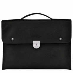 Longchamp Le Foulonné S Briefcase Black - Leather