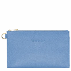Longchamp Le Foulonné Pouch Cloud Blue - Leather