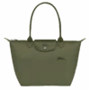 Longchamp Le Pliage Green M Tote Bag Forest - Recycled Canvas