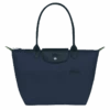 Longchamp Le Pliage Green M Tote Bag Navy - Recycled Canvas