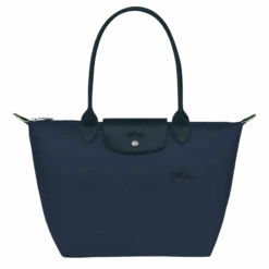 Longchamp Le Pliage Green M Tote Bag Navy - Recycled Canvas