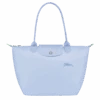 Longchamp Le Pliage Green M Tote Bag Sky Blue - Recycled Canvas