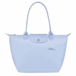 Longchamp Le Pliage Green M Tote Bag Sky Blue - Recycled Canvas