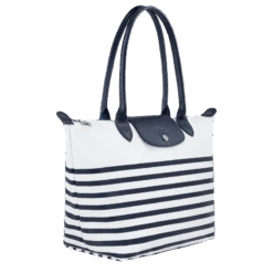 Longchamp Le Pliage Collection M Tote Bag Navy/White - Canvas -Longchamp L2605HDF165 2