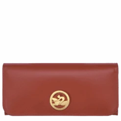 Longchamp Box-Trot Continental Wallet Mahogany - Leather
