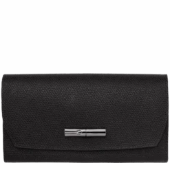 Longchamp Roseau Continental Wallet Black - Leather
