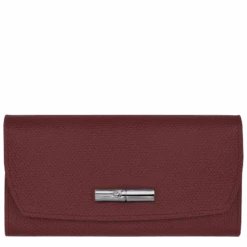Longchamp Roseau Continental Wallet Plum - Leather