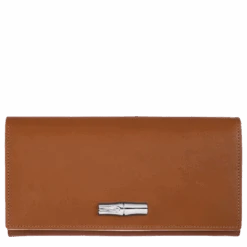 Longchamp Roseau Continental Wallet Cognac - Leather