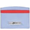 Longchamp Roseau Card Holder Sky Blue/Red - Leather