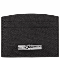 Longchamp Roseau Card Holder Black - Leather